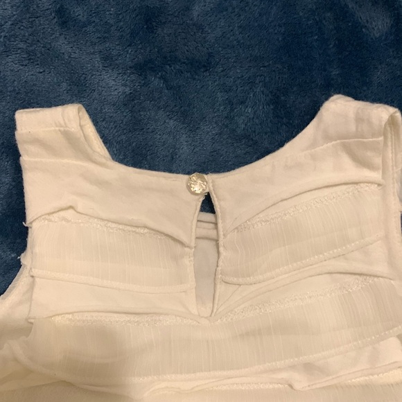 crewcuts Girls White 100% Cotton Lined Knit Ruffle Tank A-Line Dress Size 6 - Picture 4 of 4